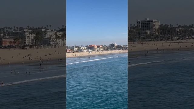 California a view of Santa Monica State beach and its long cost