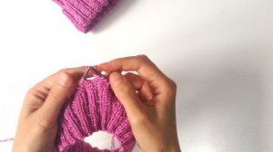 Фиксированный отворот\ подгиб для шапки спицами резинкой 2 на 2