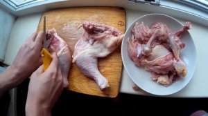 Обвалка куриных окорочков "два способа"