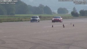 2nd race Volvo Amazon "Vöcks" vs Ferrari 599 GTB filmed from Ferrari