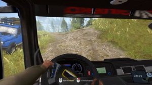 Spintires: MudRunner - MAN 6x6 Timber Truck Off-road Driving through Forest and Hilly Roads