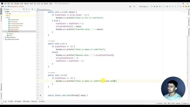 Stack Using Array Program In JAVA | Data Structure and Algorithm | हिंदी में | CodeMyth