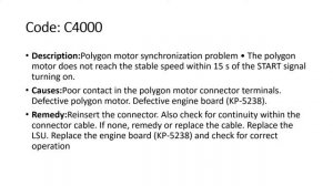 Kyocera FS1116MFP All Error Codes Description and Remedy