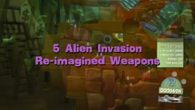 Worms Battlegrounds — дополнение Alien Invasion смотреть онлайн