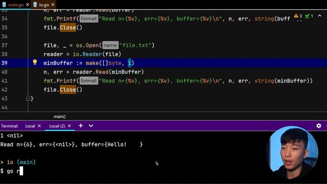 Golang io package interfaces & functions  (io.Reader, io.Writer & io.Seeker...)