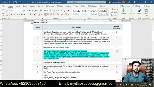 Exp19_Excel_Ch10_ML1_Dow_Jones | Excel Chapter 10 Mid-Level 1 - Dow Jones