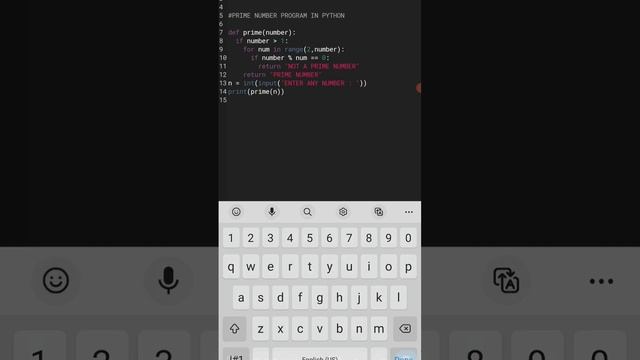 PRIME NUMBER PROGRAM IN PYTHON #problemsolvinginpython #primenumberprogram #pythonprogramming