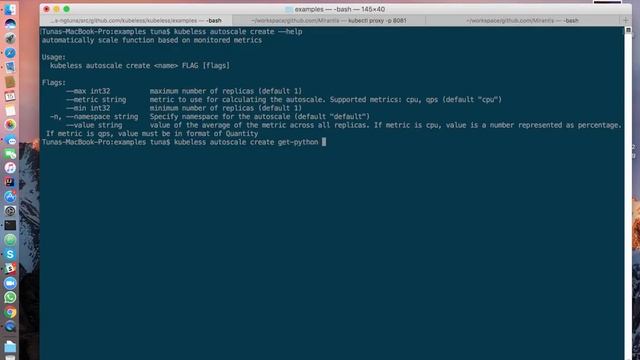How to setup Kubernetes Auto Scaling Function using Kubeless.