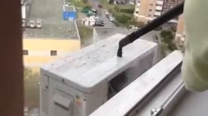 Мойка внешнего блока кондиционера парогенератором Karcher
