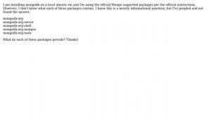 Databases: What are each of the separate mongodb-org packages for ubuntu?