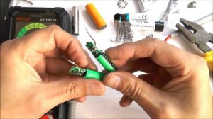 Аккумуляторная батарейка 1,5 V, Li ion литиевая с микро преобразователем LC9201D, разборка и тесты.