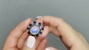 Оплетение Кабошона бисером.  Мастер Класс. Cabochon Braiding Beaded. Master Class! Часть 2.