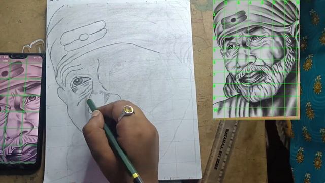 Drawing Sai Baba ll Using Grid method смотреть онлайн