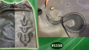 Оливковая юбка карандаш из кожи. Обзор внешней и внутренней стороны юбки с аппликацией на заказ.