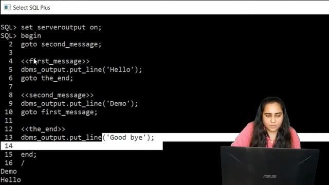 DBMS | PL-SQL | GOTO statement