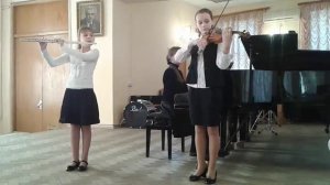 Л. Моцарт "Минуэт" / L. Mozart "Minuet" (Ksu plays flute 31.01.2014)