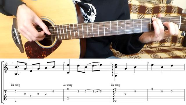 Metallica - Nothing Else Matters(solo) fingerstyle tutorial смотреть онлайн