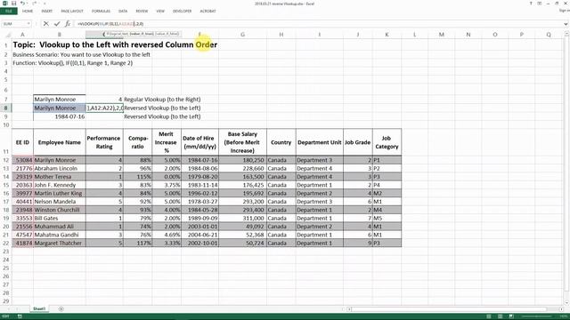 Vlookup to the Left with Reversed Column Order смотреть онлайн