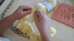 Плед" Цветочная полянка "в детскую кроватку спицами.#(2022)