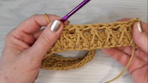 Объёмный узор крючком.