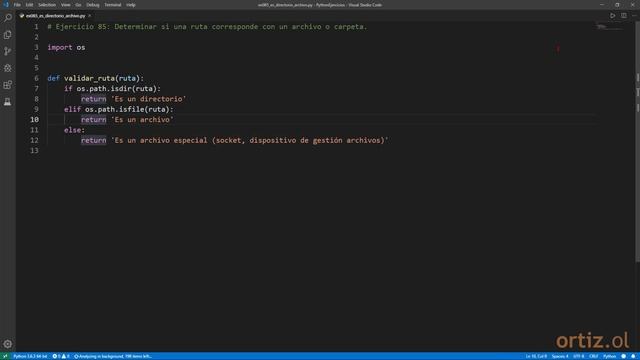 Python - Ejercicio 85: Comprobar si una Ruta es un Directorio o un Archivo смотреть онлайн