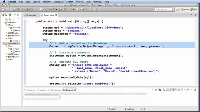 Java JDBC Tutorial - Part 2: Insert Data into a MySQL Database смотреть онлайн