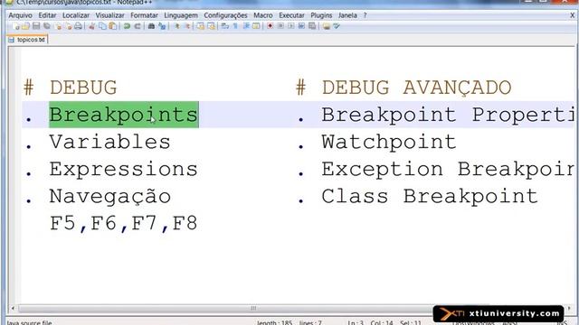 Curso Online: Java - 057 : Debug no Eclipse смотреть онлайн