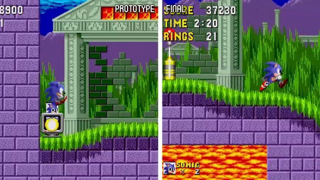 Sonic the Hedgehog - Early Prototype vs. Final Version | Side by Side смотреть онлайн