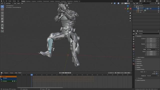 Позинг персонажа Mixamo и Blender 2.8