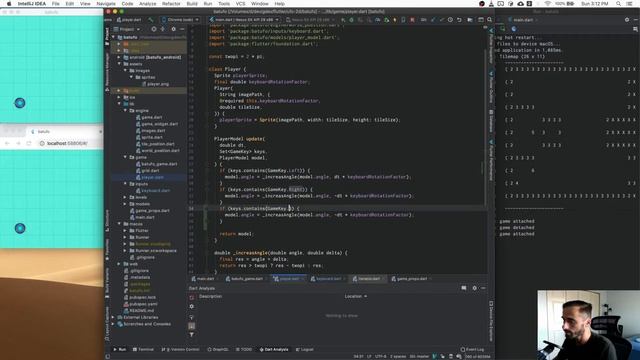 Ep6: 2D Multiplayer Flutter Game - Processing player keyboard input to control the player смотреть онлайн