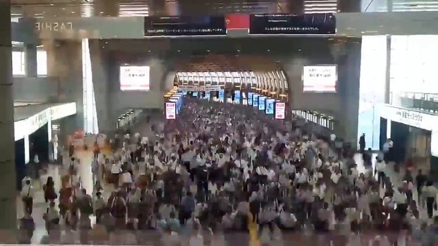 Полчаса в час пик Метро в Японии