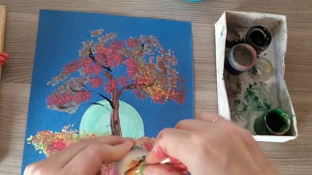 Два способа нарисовать ?дерево. Кляксография.#24