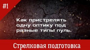 #1 Как пристрелять одну оптику под разные типы пуль.