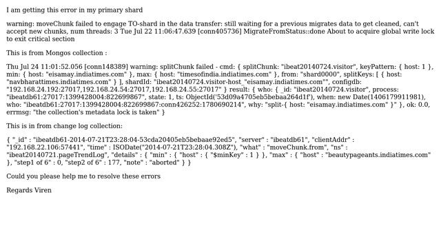 Databases: Mongo sharding issue with chunk split and Data transfer смотреть онлайн