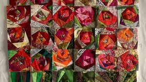 Крейзи-розы.  Шейте небольшие блоки 10 на 10 см, оптимально - по основе. #diy #лоскутноешитье