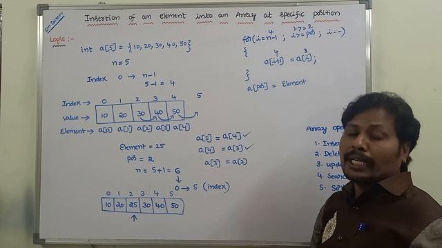 Insertion of an element into an array at specific position in C || Insert Element into Array || смотреть онлайн