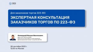 Экспертная консультация Заказчиков торгов по 223-ФЗ сентябрь 2023