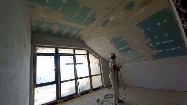 Как мы шпаклюем потолок из гкл, от А до Я смотреть онлайн