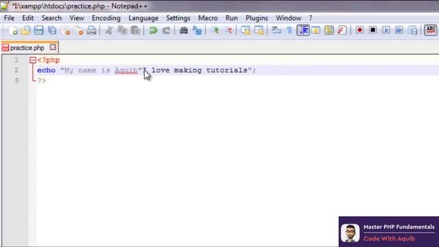 Basic Syntax, Variables and the Dot Operator - Chapter 4/19 | Master PHP Fundamentals
