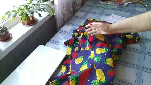 #828. Сшила платье-халат по модели из журнала Burda plus. смотреть онлайн