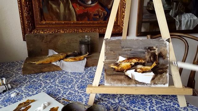 Живопись маслом. Ограниченная цветовая палитра. Этюд в четыре краски.