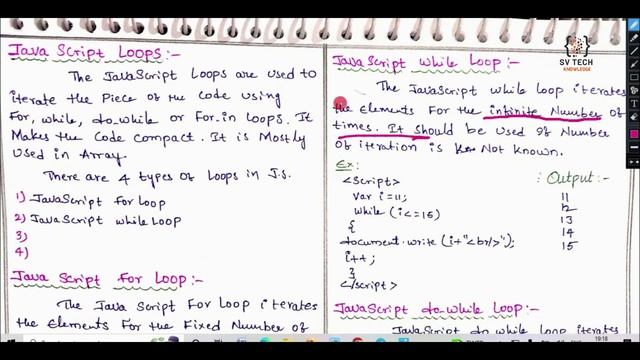 Looping Statements in JavaScript | Loops( While, Do-While & For) | #javascript