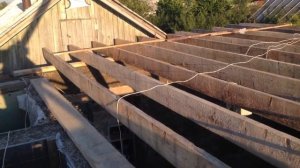 Лаги перекрытия на доме из арболита первый день