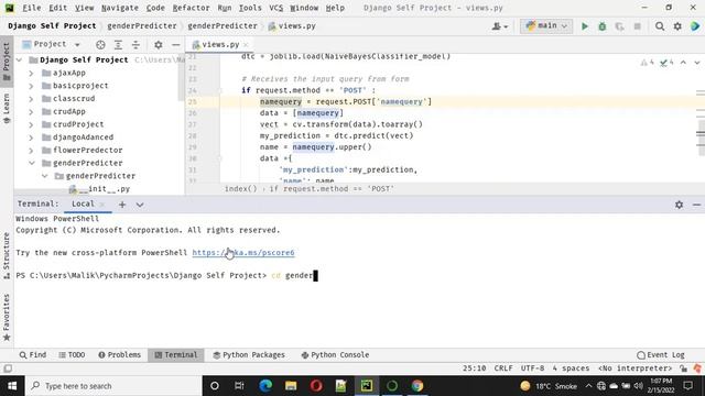 Machine Learning  Base Gender  Predictor Web app Using Django