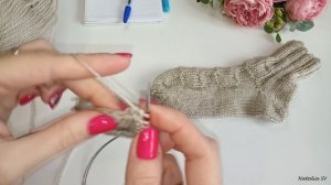 Детские носочки "Шахматка" на круговых спицах. Пятка "Бумеранг". Подробный мк