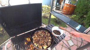 Паста карбонара с грибами и беконом в казане l Грибной салат