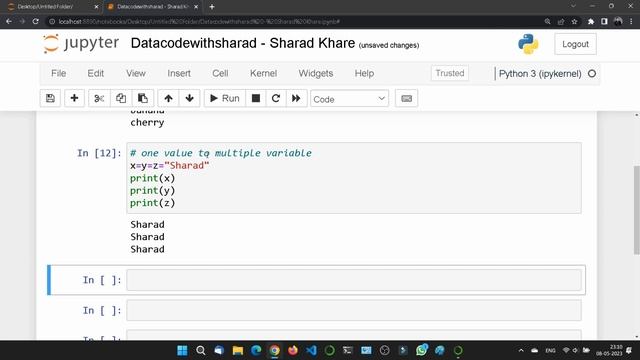 Assign Multiple Values to Variable in Python || Variable in Python || Python Tutorial | Learn Pytho