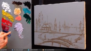 Trailer / Oil Painting Tutorial - Winter Landscape / ART Palette / Зимний пейзаж. Живопись маслом.