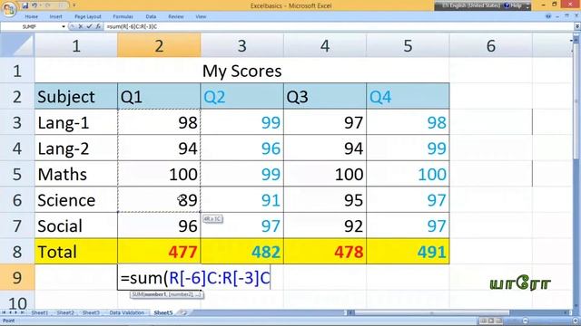 ExcelBasics 8 Excel Column Numbering R1C1 Tamil