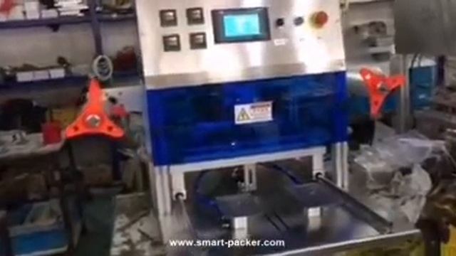 Руководство 4 Лоток Box Пленка Резка Тепло уплотнительная Машина Полу автоматический Комплект Tray